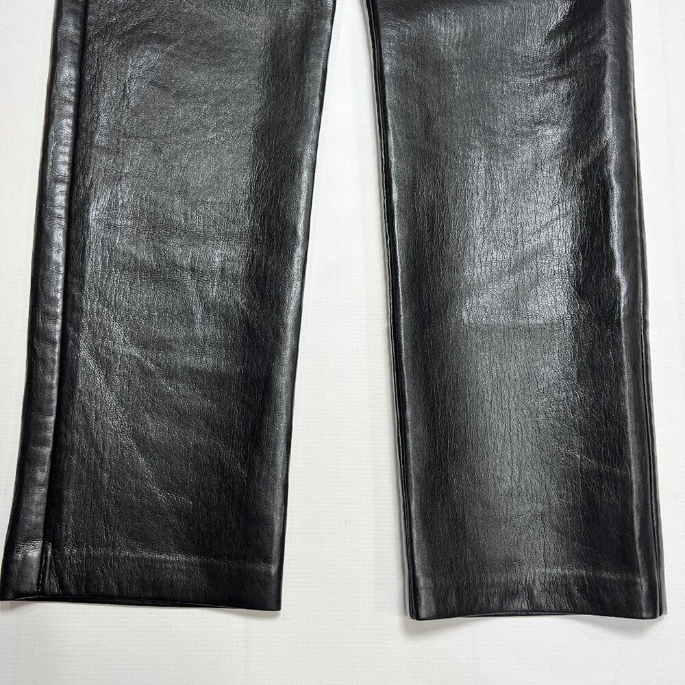 Aritzia Wilfred Melina Vegan Leather Pant SIZE 2 Black High Waist Straight Leg - Picture 11 of 12